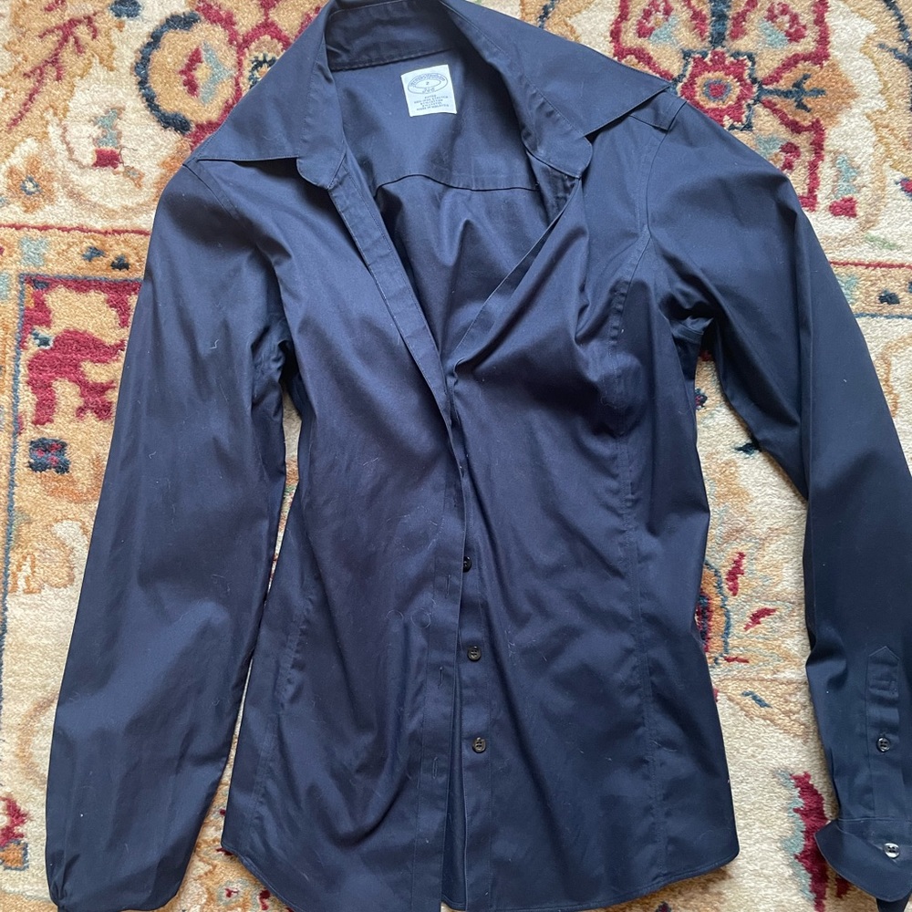 Navy brooks brothers button down
